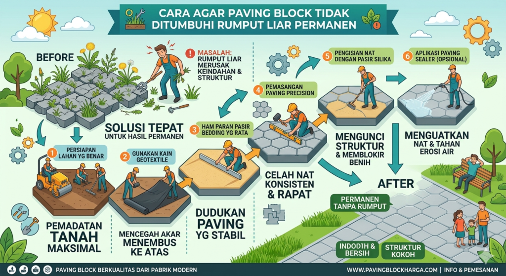 Cara Agar Paving Block Tidak Ditumbuhi Rumput Liar