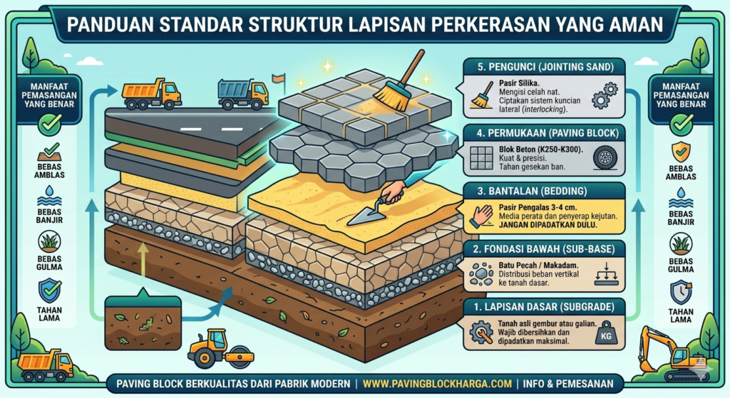 Memasang Paving Block Langsung di Atas Tanah Tanpa Pasir